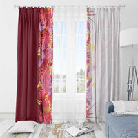 Hawaii Tropical Plant Akala Window Curtain Vibrant Polynesian Pattern
