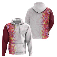 Hawaii Tropical Plant Akala Zip Hoodie Vibrant Polynesian Pattern