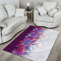 Hawaii Tropical Plant Poni Area Rug Vibrant Polynesian Pattern