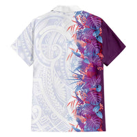 Hawaii Tropical Plant Poni Family Matching Mermaid Dress and Hawaiian Shirt Vibrant Polynesian Pattern