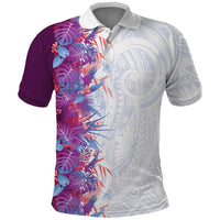 Hawaii Tropical Plant Poni Polo Shirt Vibrant Polynesian Pattern