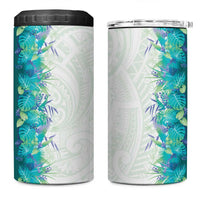 Hawaii Tropical Plant Teal 4 in 1 Can Cooler Tumbler Vibrant Polynesian Pattern LT01 One Size: 16 oz Teal - Polynesian Pride