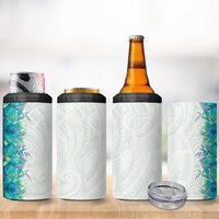 Hawaii Tropical Plant Teal 4 in 1 Can Cooler Tumbler Vibrant Polynesian Pattern LT01 - Polynesian Pride