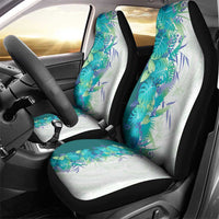 Hawaii Tropical Plant Teal Car Seat Cover Vibrant Polynesian Pattern