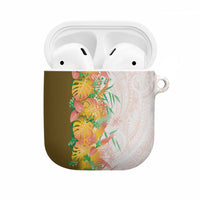 Hawaii Tropical Plant Lenalena AirPods Case Vibrant Polynesian Pattern