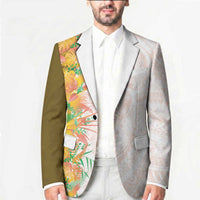 Hawaii Tropical Plant Lenalena Blazer Vibrant Polynesian Pattern