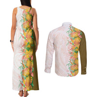 Hawaii Tropical Plant Lenalena Couples Matching Tank Maxi Dress and Long Sleeve Button Shirt Vibrant Polynesian Pattern LT01 - Polynesian Pride