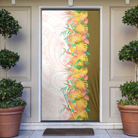 Hawaii Tropical Plant Lenalena Door Cover Vibrant Polynesian Pattern