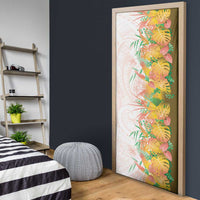Hawaii Tropical Plant Lenalena Door Cover Vibrant Polynesian Pattern