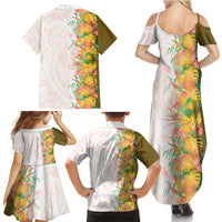 Hawaii Tropical Plant Lenalena Family Matching Summer Maxi Dress and Hawaiian Shirt Vibrant Polynesian Pattern