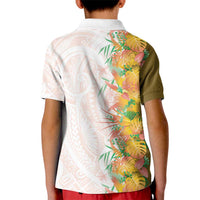 Hawaii Tropical Plant Lenalena Kid Polo Shirt Vibrant Polynesian Pattern