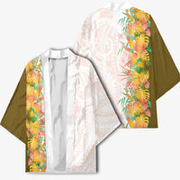 Hawaii Tropical Plant Lenalena Kimono Vibrant Polynesian Pattern