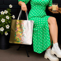 Hawaii Tropical Plant Lenalena Tote Bag Vibrant Polynesian Pattern