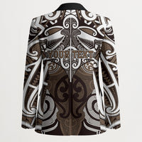 Personalised Maori Kati Mamoe Blazer Silver Fern Kowhaiwhai Art LT01 - Polynesian Pride