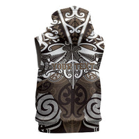Personalised Maori Kati Mamoe Sleeveless Hoodie Silver Fern Kowhaiwhai Art LT01 - Polynesian Pride