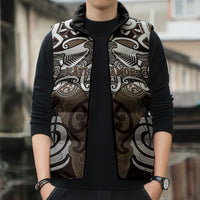 Personalised Maori Kati Mamoe Sleeveless Puffer Jacket Silver Fern Kowhaiwhai Art LT01 - Polynesian Pride