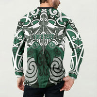 Personalised Maori Ngai Tahu Button Sweatshirt Silver Fern Kowhaiwhai Art LT01 - Polynesian Pride