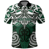 Personalised Maori Ngai Tahu Polo Shirt Silver Fern Kowhaiwhai Art LT01 Green - Polynesian Pride