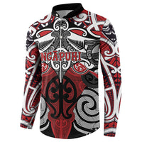 Personalised Maori Ngapuhi Button Sweatshirt Silver Fern Kowhaiwhai Art LT01 - Polynesian Pride