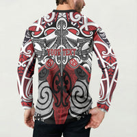 Personalised Maori Ngapuhi Button Sweatshirt Silver Fern Kowhaiwhai Art LT01 - Polynesian Pride