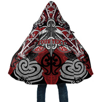 Personalised Maori Ngapuhi Cloak Silver Fern Kowhaiwhai Art LT01 Unisex Red - Polynesian Pride
