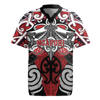 Personalised Maori Ngapuhi Rugby Jersey Silver Fern Kowhaiwhai Art LT01 Red - Polynesian Pride