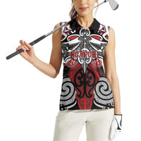 Personalised Maori Ngapuhi Women Sleeveless Polo Shirt Silver Fern Kowhaiwhai Art LT01 - Polynesian Pride