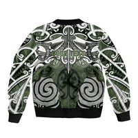 Personalised Maori Ngati Awa Bomber Jacket Silver Fern Kowhaiwhai Art LT01 - Polynesian Pride