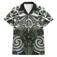 Personalised Maori Ngati Awa Hawaiian Shirt Silver Fern Kowhaiwhai Art LT01 Green - Polynesian Pride