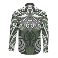 Personalised Maori Ngati Awa Long Sleeve Button Shirt Silver Fern Kowhaiwhai Art LT01 - Polynesian Pride