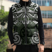 Personalised Maori Ngati Awa Sleeveless Puffer Jacket Silver Fern Kowhaiwhai Art LT01 - Polynesian Pride