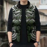 Personalised Maori Ngati Awa Sleeveless Puffer Jacket Silver Fern Kowhaiwhai Art LT01 - Polynesian Pride