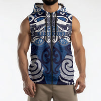 Personalised Maori Ngati Kahungunu Sleeveless Zip Hoodie Silver Fern Kowhaiwhai Art LT01 - Polynesian Pride