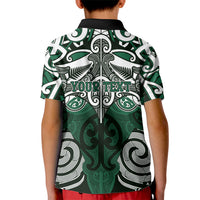 Personalised Maori Ngati Maniapoto Kid Polo Shirt Silver Fern Kowhaiwhai Art LT01 - Polynesian Pride