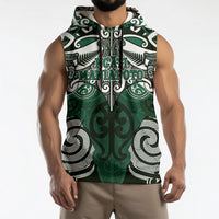 Personalised Maori Ngati Maniapoto Sleeveless Hoodie Silver Fern Kowhaiwhai Art LT01 - Polynesian Pride