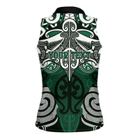 Personalised Maori Ngati Maniapoto Women Sleeveless Polo Shirt Silver Fern Kowhaiwhai Art LT01 - Polynesian Pride