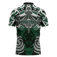 Personalised Maori Ngati Maniapoto Zipper Polo Shirt Silver Fern Kowhaiwhai Art LT01 - Polynesian Pride