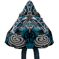 Personalised Maori Ngati Porou Cloak Silver Fern Kowhaiwhai Art LT01 Unisex Blue - Polynesian Pride