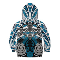 Personalised Maori Ngati Porou Kid Hoodie Silver Fern Kowhaiwhai Art LT01 - Polynesian Pride