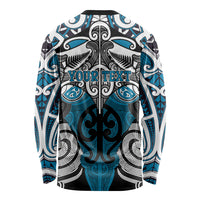 Personalised Maori Ngati Porou Long Sleeve Shirt Silver Fern Kowhaiwhai Art LT01 - Polynesian Pride