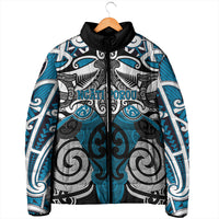 Personalised Maori Ngati Porou Padded Jacket Silver Fern Kowhaiwhai Art LT01 - Polynesian Pride