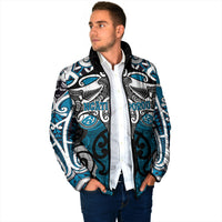 Personalised Maori Ngati Porou Padded Jacket Silver Fern Kowhaiwhai Art LT01 - Polynesian Pride