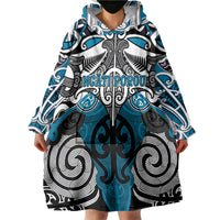 Personalised Maori Ngati Porou Wearable Blanket Hoodie Silver Fern Kowhaiwhai Art LT01 - Polynesian Pride