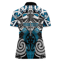 Personalised Maori Ngati Porou Women Polo Shirt Silver Fern Kowhaiwhai Art LT01 - Polynesian Pride