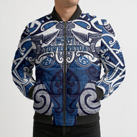 Personalised Maori Ngati Tuwharetoa Bomber Puffer Jacket Silver Fern Kowhaiwhai Art LT01 - Polynesian Pride