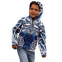 Personalised Maori Ngati Tuwharetoa Kid Hoodie Silver Fern Kowhaiwhai Art LT01 - Polynesian Pride