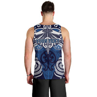 Personalised Maori Ngati Tuwharetoa Men Tank Top Silver Fern Kowhaiwhai Art LT01 - Polynesian Pride