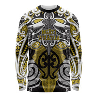 Personalised Maori Ngati Whatua Long Sleeve Shirt Silver Fern Kowhaiwhai Art LT01 Unisex Yellow - Polynesian Pride