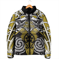 Personalised Maori Ngati Whatua Padded Jacket Silver Fern Kowhaiwhai Art LT01 - Polynesian Pride