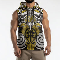 Personalised Maori Ngati Whatua Sleeveless Hoodie Silver Fern Kowhaiwhai Art LT01 - Polynesian Pride